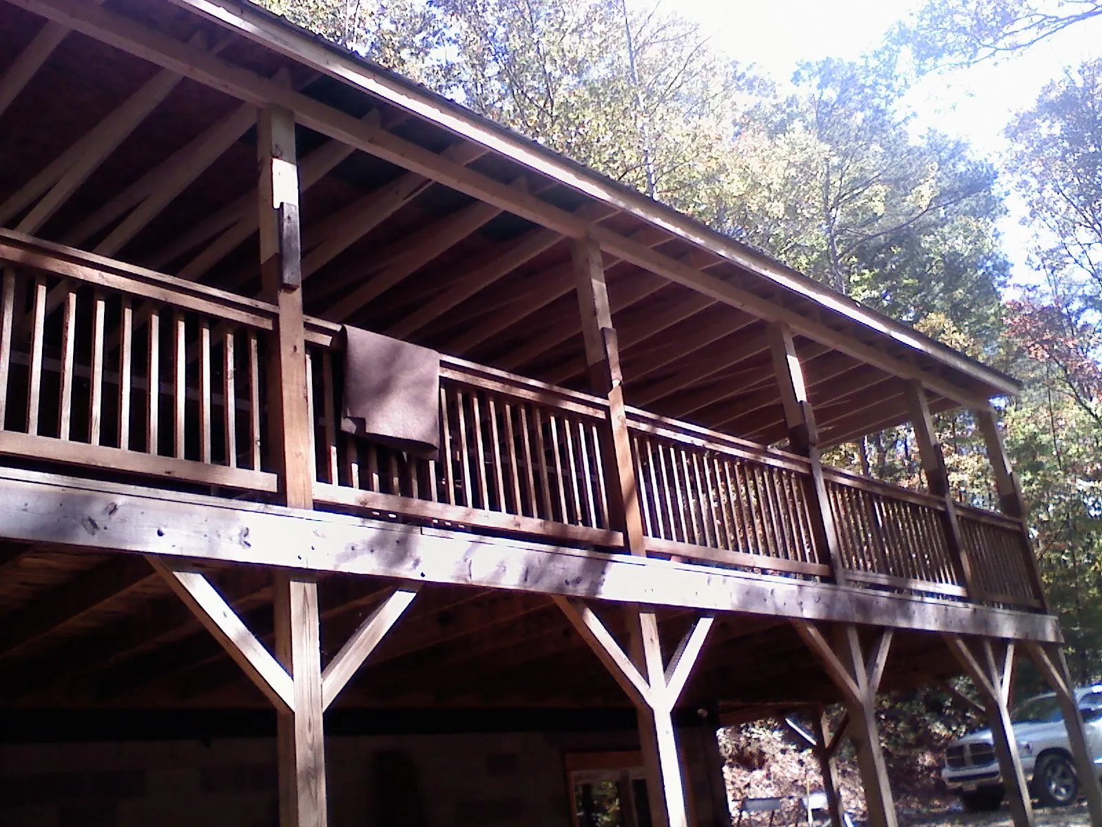 Timber framing under a new elevated porch and deck — Roof Leak Repair in Tea by Roofing Brothers